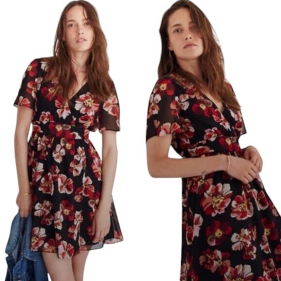 Madewell Tulip-Sleeve Mini Dress in French Rose - Picture 8 of 11